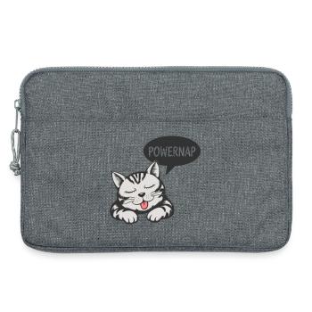 Powernap Cat - Sleeping Motif - Laptop bag 13" - heather grey - Front