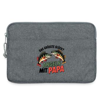 Angeln mit Papa - Laptoptasche 13" - Grau meliert - Vorne