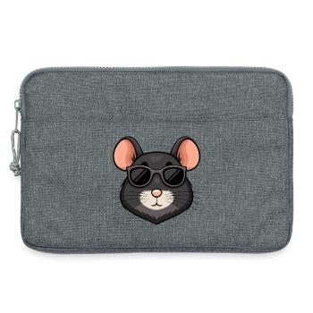 Mouse chic schwarze Brille - Laptoptasche 13" - Grau meliert - Vorne