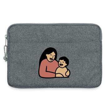 Maman Câlin de bébé Amour - Sacoche pour ordinateur portable 13 pouces - gris chiné - Devant