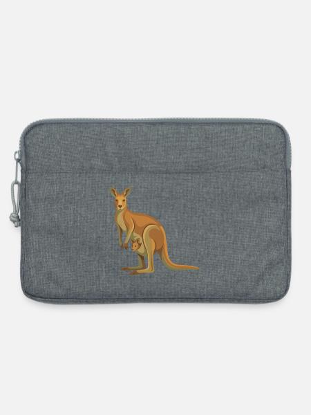 Känguru Familie im Vektorstil - Laptoptasche 13" - Grau meliert