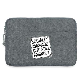 Socially Awkward But Still Friendly Lustig Spruch - Laptoptasche 13" - Grau meliert - Vorne