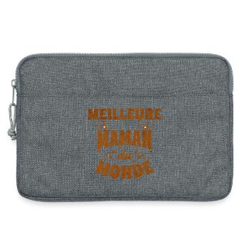 Meilleure Maman du Monde - cadeau pour mère - Sacoche pour ordinateur portable 13 pouces - gris chiné - Devant