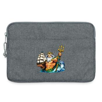 Neptune with sailing ship - Laptop bag 13" - heather grey - Front