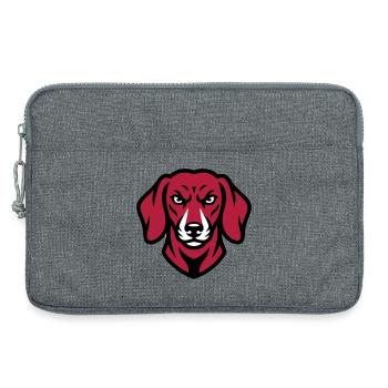 Dachshund Mascot Logo - Laptop bag 13" - heather grey - Front