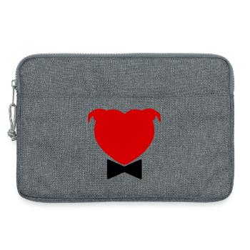 Herzkopf und Fliege – 029 - Laptoptasche 13" - Grau meliert - Vorne