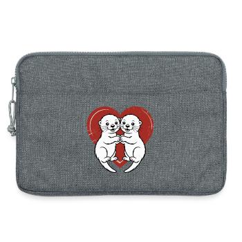 Verliebte Otter - Laptoptasche 13" - Grau meliert - Vorne