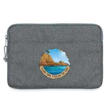 Illustration du paysage avec falaise et mer - Sacoche pour ordinateur portable 13 pouces - gris chiné - Devant