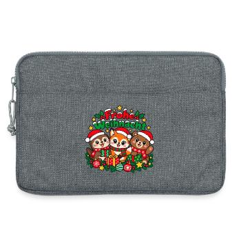 Weihnachts Waldtiere - Laptoptasche 13" - Grau meliert - Vorne
