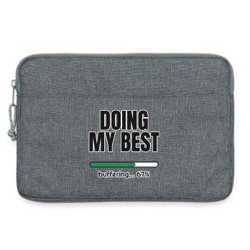 Doing My Best – Ladebalken 67 Prozent - Laptoptasche 13" - Grau meliert - Vorne
