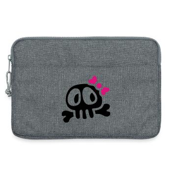 lady skull - Laptop bag 13" - heather grey - Front