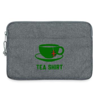 Tea Shirt – Calm Teacup Pun - Laptop bag 13" - heather grey - Front