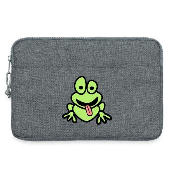 Frog with tongue - Laptop bag 13" - heather grey - Front