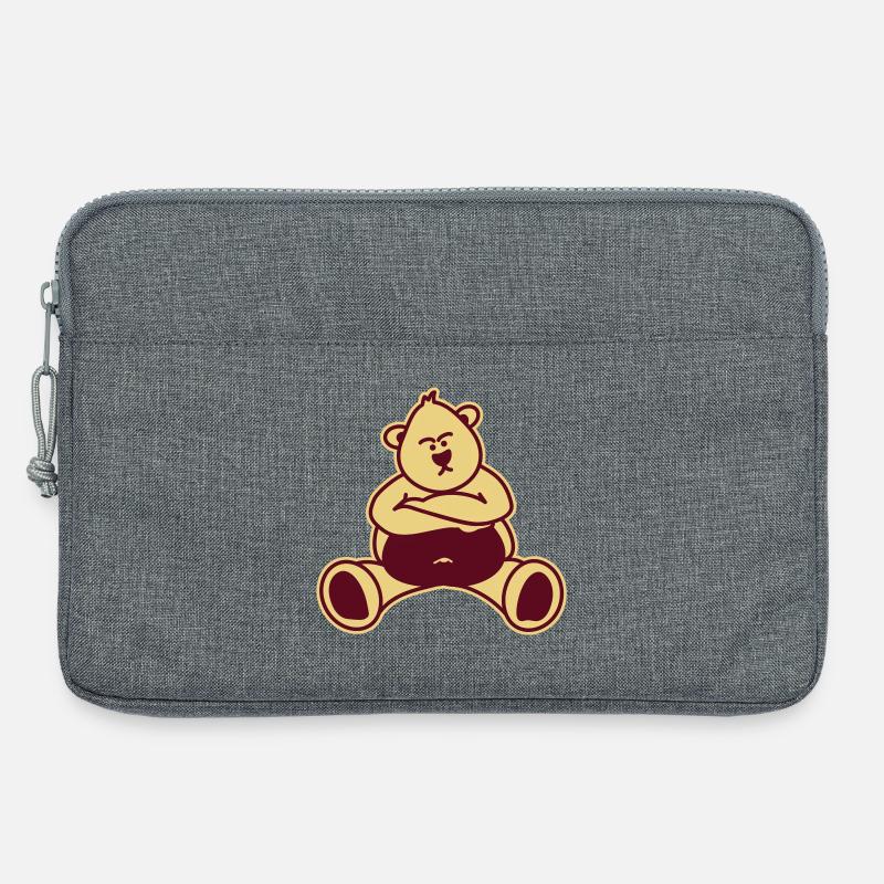Evil Bear / Teddy pouts - Laptop bag 13" - heather grey