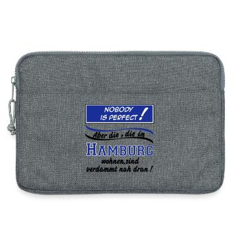 Hamburg , Tradition , Fußball Fan , Nobody (25) - Laptoptasche 13" - Grau meliert - Vorne