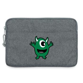 monstre vert - Sacoche pour ordinateur portable 13 pouces - gris chiné - Devant