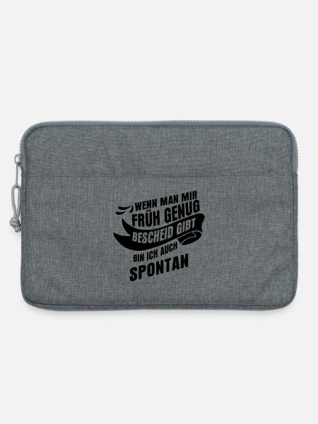 lustige Spontan Sprüche - Laptoptasche 13" - Grau meliert