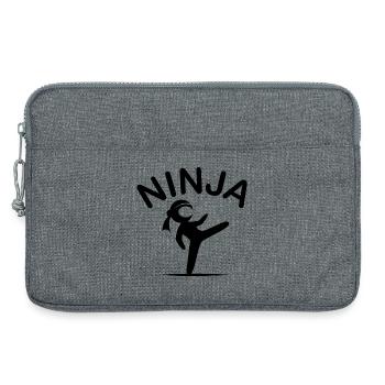 Ninja Arts Martiaux Fighter Symbol Cartoon Icône de bande dessinée - Sacoche pour ordinateur portable 13 pouces - gris chiné - Devant