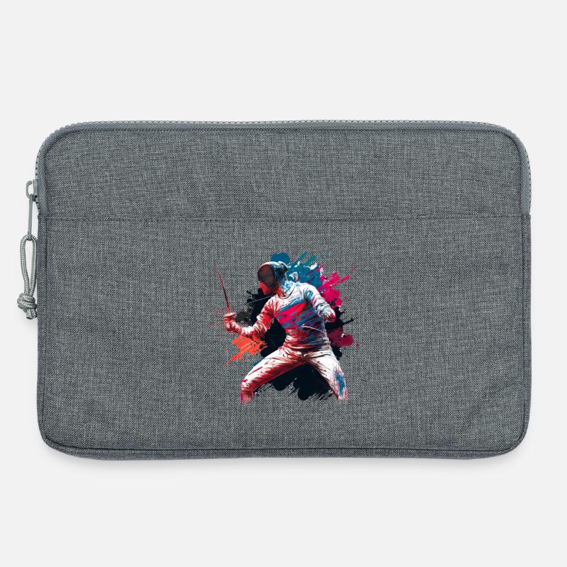 Farbexplosiver Fechter Graffiti - Laptoptasche 13" - Grau meliert