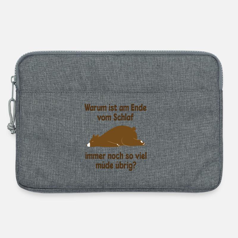 Müde schlafen Bär Lustiger Spruch - Laptoptasche 13" - Grau meliert