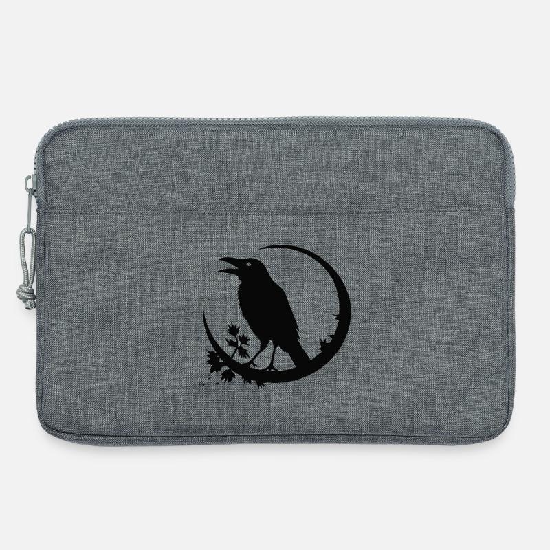 Rabe im Mond - Laptoptasche 13" - Grau meliert