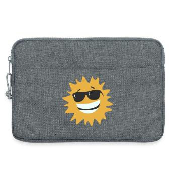 Sunburst Smiling with Sunglasses - Laptop bag 13" - heather grey - Front