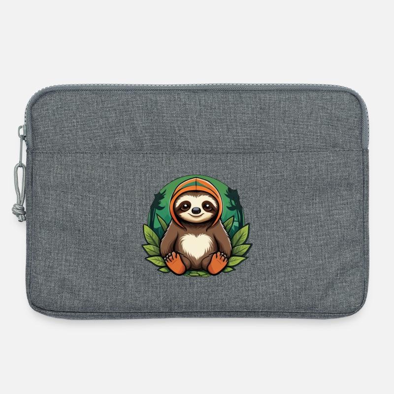 Faultier im Wald - Laptoptasche 13" - Grau meliert