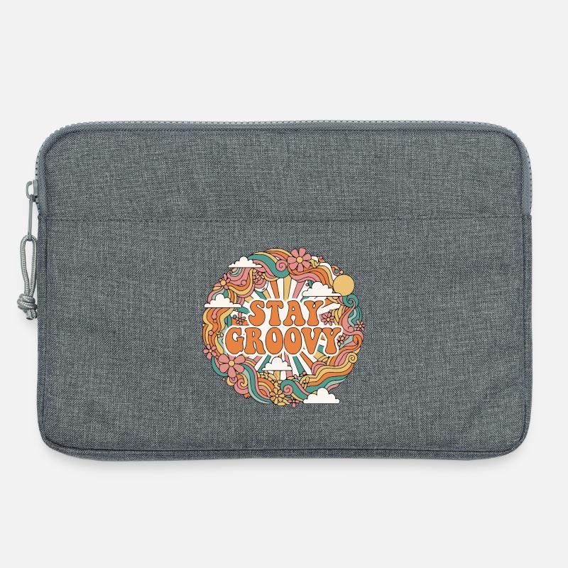 Psychedelisch Retro - Laptoptasche 13" - Grau meliert