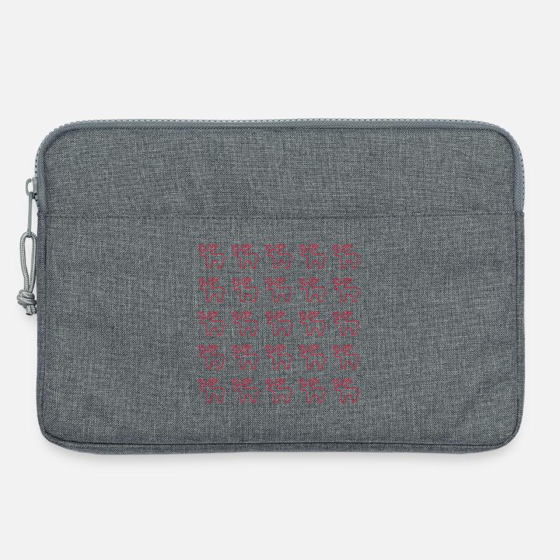 Rote Rentier Silhouette Muster - Laptoptasche 13" - Grau meliert