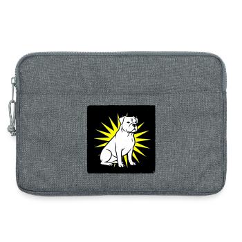 Cooler Hund im Punk Rock & Pop Art Stil - Laptoptasche 13" - Grau meliert - Vorne