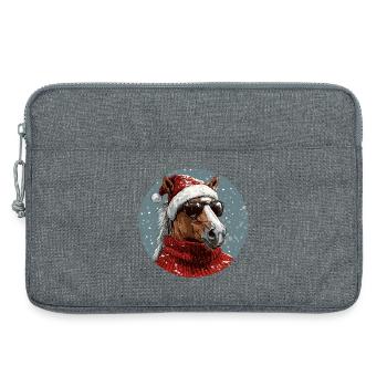Noël de Noël cheval - Sacoche pour ordinateur portable 13 pouces - gris chiné - Devant