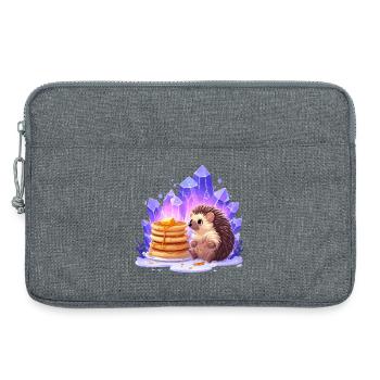 Hedgehog with pancakes and crystals - Laptop bag 13" - heather grey - Front