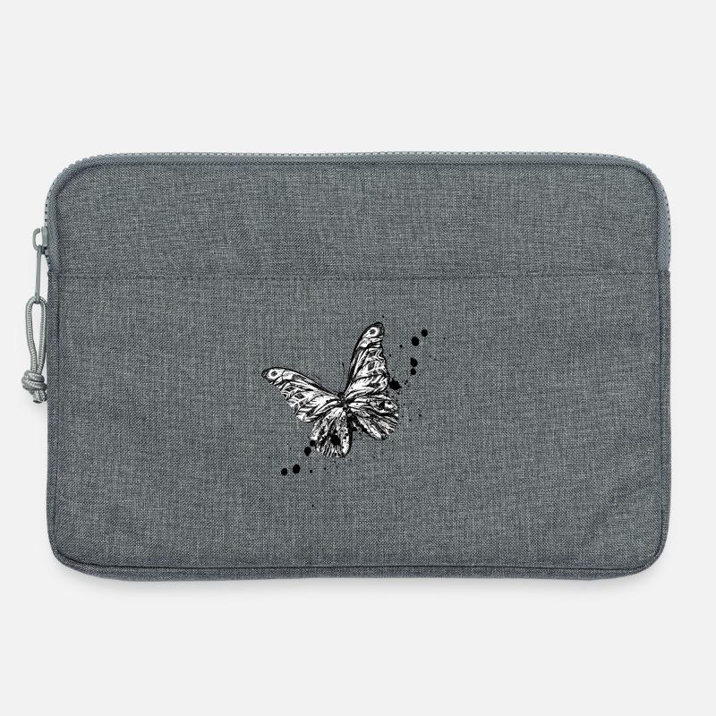 Schmetterling Illustration - Laptoptasche 13" - Grau meliert