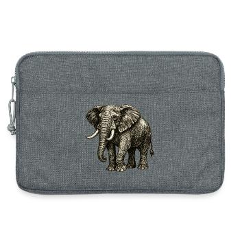 Vintage Elefant Illustration – Kraft & Natur - Laptoptasche 13" - Grau meliert - Vorne