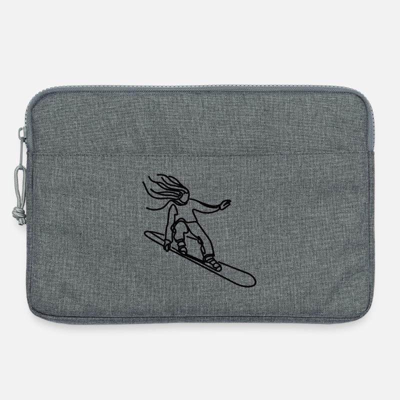 Snowboarderin - Laptoptasche 13" - Grau meliert