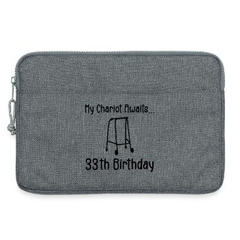 33th Birthday Party Funny 33 Years Old Birthday - Sacoche pour ordinateur portable 13 pouces - gris chiné - Devant