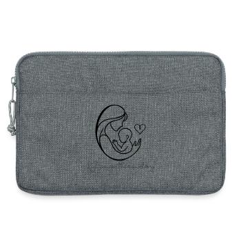 Motherhood Heartbeat Line Art Design - Laptop bag 13" - heather grey - Front