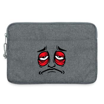 Grumpy sad disappointed face funny - Laptop bag 13" - heather grey - Front