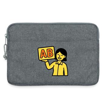 Lehrerin Grundschule ABC Vektor - Laptoptasche 13" - Grau meliert - Vorne