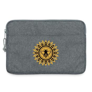 Mandala Biene Boho Yoga Imkerei Bienen - Laptoptasche 13" - Grau meliert - Vorne