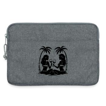 Vacances Girls Party Palmiers - Sacoche pour ordinateur portable 13 pouces - gris chiné - Devant