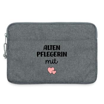 Altenpflegerin mit Herz - Laptoptasche 13" - Grau meliert - Vorne