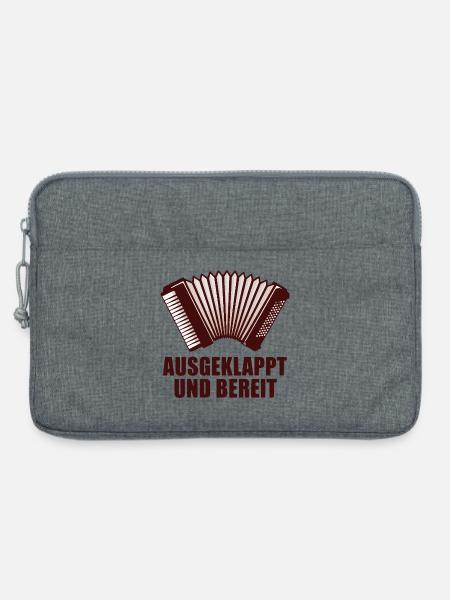 Akkordeon - Ausgeklappt und bereit - Laptoptasche 13" - Grau meliert