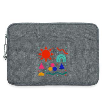 Lebendige Geometrie Sonnenfarben Muster - Laptoptasche 13" - Grau meliert - Vorne