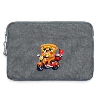 Pizza Hero auf Lieferfahrrad - Laptoptasche 13" - Grau meliert - Vorne