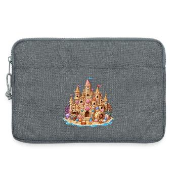 Coquillages de château de sable côtiers - Sacoche pour ordinateur portable 13 pouces - gris chiné - Devant