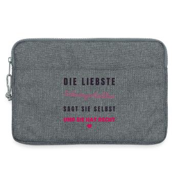Lieblingsschwiegertochter - Geschenk Familie - Laptoptasche 13" - Grau meliert - Vorne