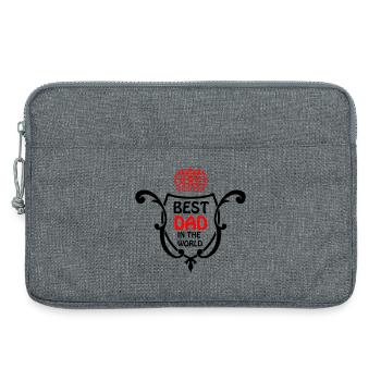 Estampe du Papa Royal avec couronne - Sacoche pour ordinateur portable 13 pouces - gris chiné - Devant