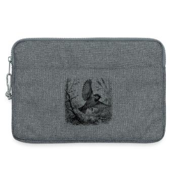 Un joli moineau en vol dans la nature dans le style du dessin - Sacoche pour ordinateur portable 13 pouces - gris chiné - Devant