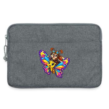 Schmetterling und Maikäfer - Laptoptasche 13" - Grau meliert - Vorne
